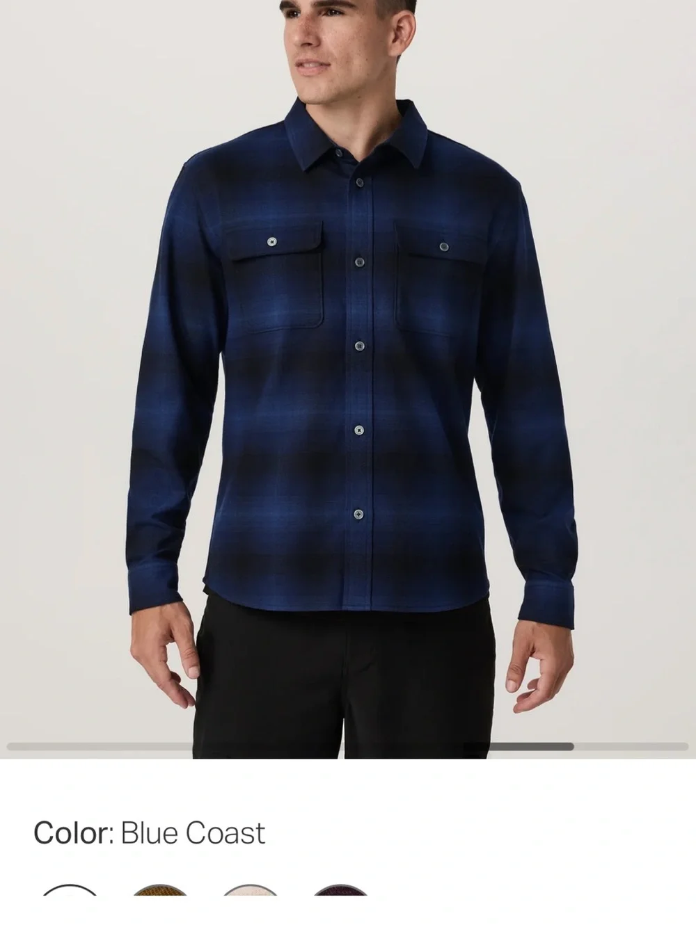 Vuori Blue Coast Long-Sleeve Flannel button down Shirt Size XXL